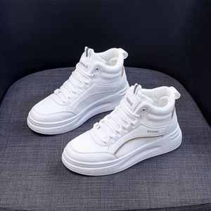 BASKET Confort Baskets Montantes femmes Chaussures plates Casual Blanc