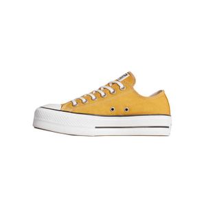 BASKET Basket Converse PLATFORME OX GLAM - Jaune - Femme - Lacets - Textile