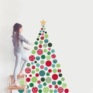 Maison Arbres De Noël Vinyle Autocollants X 12 Décoration