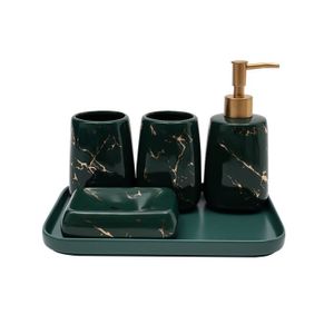 SPINA - Set de salle de bain en grès - vert cèdre