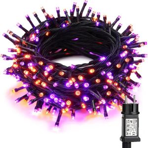 GUIRLANDE D'EXTÉRIEUR Halloween Decoration Guirlandes Lumineuses Orange + Pourpre, 20M 200 LED Extérieure Noël Guirlandes électrique[S60]