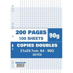 Feuilles simples A4 grands carreaux seyes 90g 400 pages - Super U, Hyper U,  U Express 