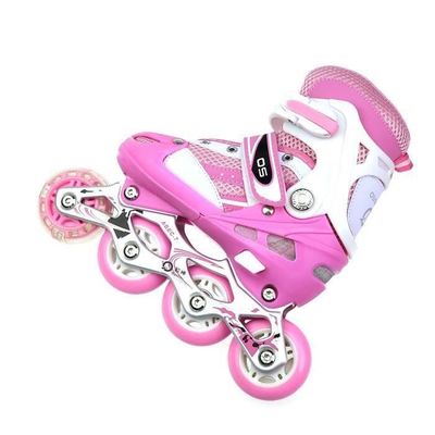 Rollers En Ligne Ajustables – Taille S (31-34) Ou M (35-38), Coque Plastique+mesh, Roues PVC, Frein PP, Pour Enfants, Ados, Débutants