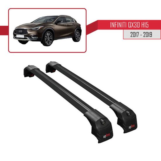 Barras De Techo Para Infiniti QX30 (H15) 2017-2019 - Kit De 2 Barras De Aluminio Gris, Carga Máx. 75 Kg, Modelo ACE-2