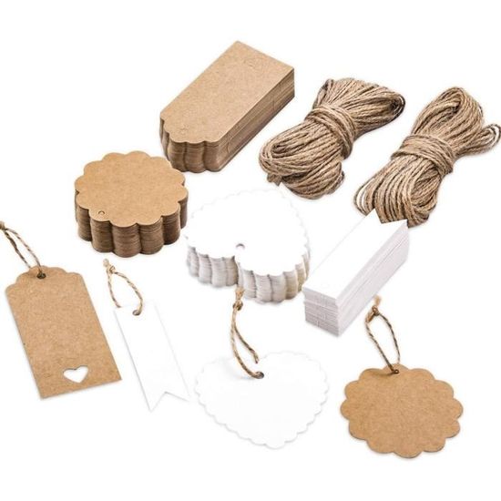 Étiquette De Cadeau,200 Pack Kraft Étiquette Forme De Coeur Papier