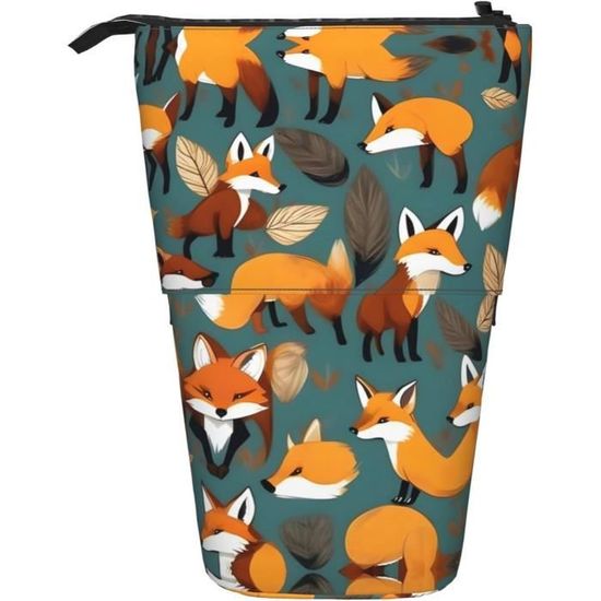 Trousse à Crayons Télescopique Motif Arbre D’hiver – Extensible, Rangement Vertical – Pour Bureau, école