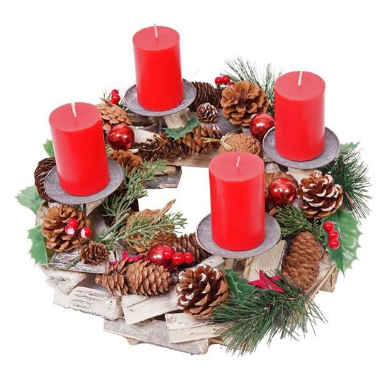 Couronne De L'Avent Moderne En Bois Avec Chiffres 1 à 4 - Pour Bougies Chauffe-plat, Déco Scandinave