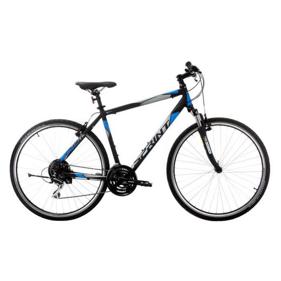 SPRINT SINTERO Plus Vélo Trekking Homme 28" - Cadre Alu 61 Cm, 27 Vitesses Shimano, Pneus Schwalbe, Freins Hydrauliques - Poids 13,9 Kg
