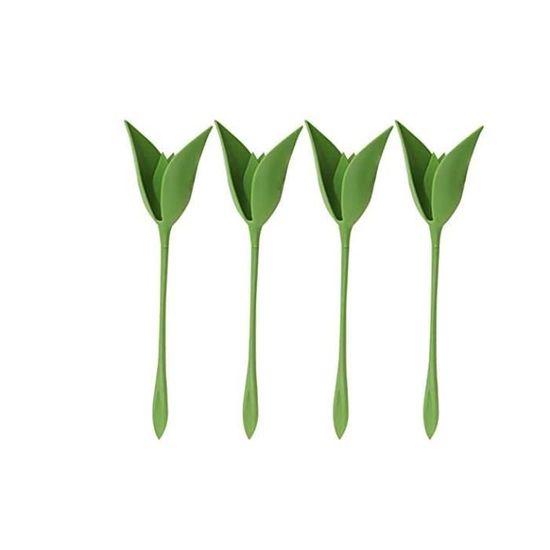 12 pièces Porte-Serviette Fleur Creative en Plastique Fleur Outil Rouleau Vert Conception pour Table Décoration Famille Partie 