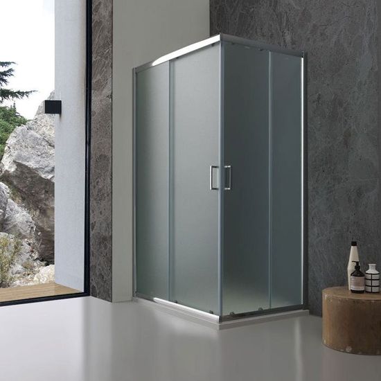 Cabine Paroi Douche 70x120 H198 Opaque 6mm Mod. Alabama | Leroy Merlin