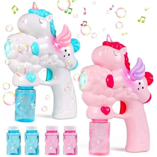 Machine à Bulles Automatique Saxophone Pour Enfants - 10 000+ Bulles/min - Avec Solution Et Lanière - Bleu/Rose