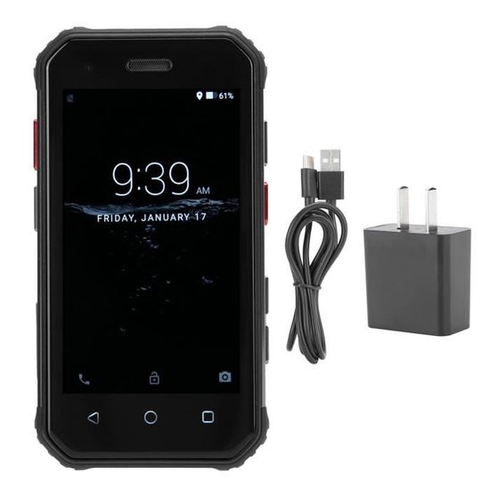Qiilu Mini téléphone Mini Téléphone Intelligent Réseaux Complets Pilier PTT NFC 3+32G pour Android Système(Noir )