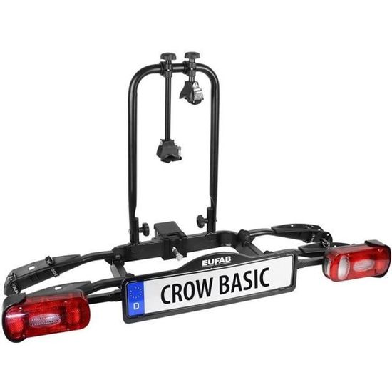 Porte-vélos Arrière Eufab Crow Basic Pour 2 Vélos + Rampe D'accès - Vélos Et VAE Acceptés