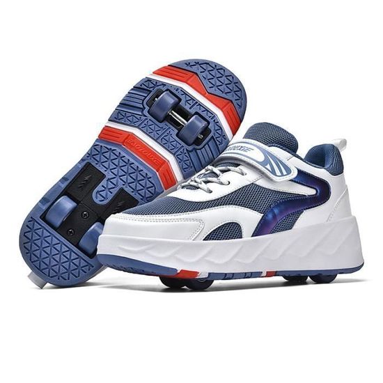 Chaussures à Roulettes Réglables LED Enfant - Patins Rollers Rétractables Garçon Fille Avec Roues Clignotantes