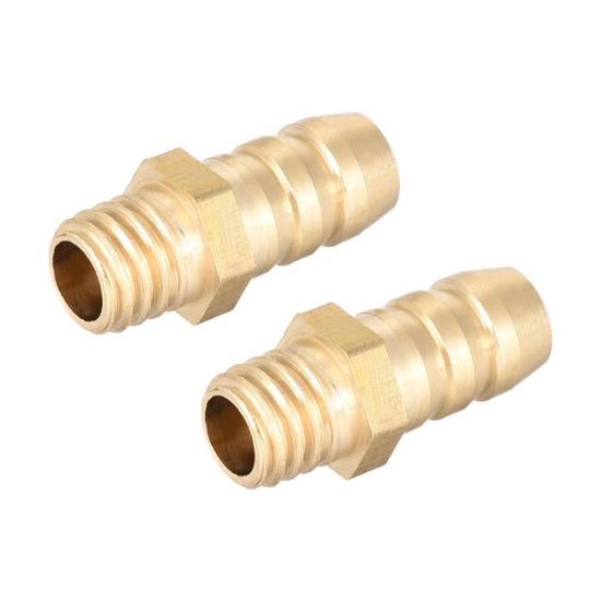 2 Raccords Laiton M12-1.25 Mâle à Barb Pour Tuyau ID 8mm - Connexion Hydraulique Ou Air