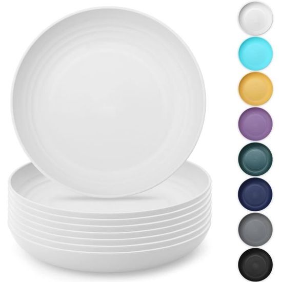 8pcs Bol En Plastique Reutilisable épaissir 700ml Avec 8 Cuillères