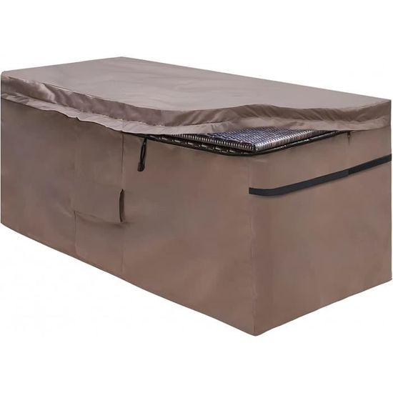 Coffre Rangement Jardin Bambou 110x52x55 Cm | Banc Storage Extérieur Avec Housse Imperméable