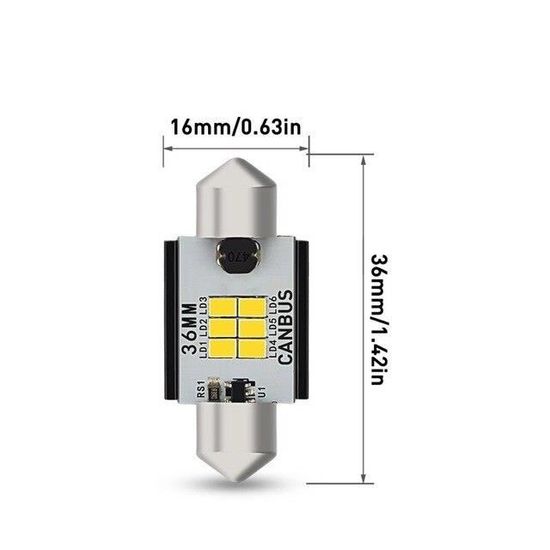 YFlifangting Lot De 10 Ampoules LED C5W C10W Festoon 31/36/39/41/42 Mm