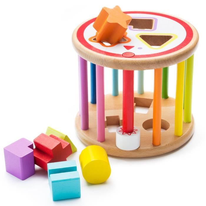 Rôle de jeu de tri en bois pour bébé - boîte de tri de jeu de forme de jouet éducatif