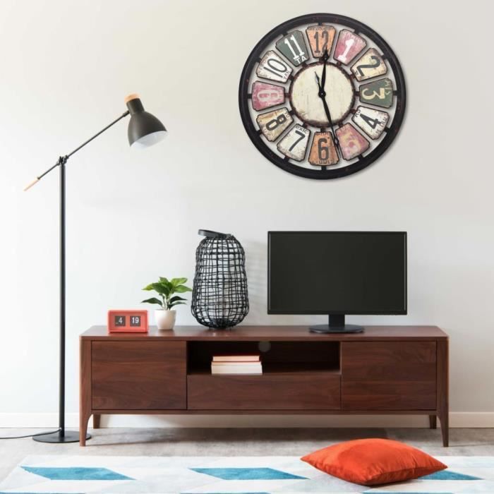 Horloge murale Multicolore 80 cm MDF -XNA