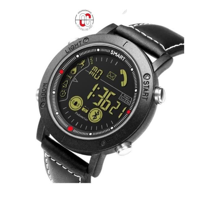 ORGANGONFAND Montre hommes sports Étape Réveil Bluetooth imperméable Lumineux Intelligente montres