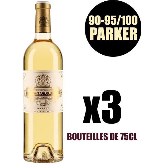 X3 Château Coutet 2015 75 cl AOC Sauternes 1er Cru Classé Vin Blanc Vin Liquoreux