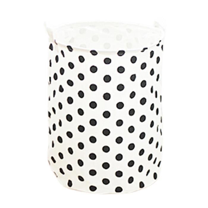 Ménage pliant Panier à linge Stockage Sac à linge - panier Blanc-Noir