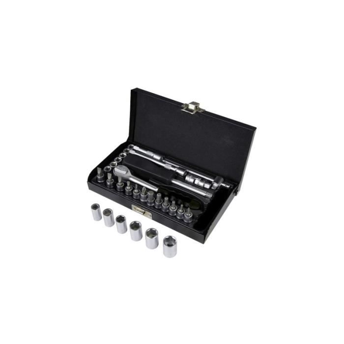 Coffret complet douilles et embouts 1/4- bg 33 pièces