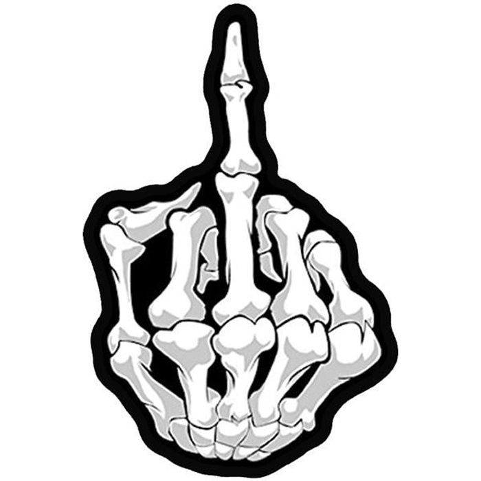 Stickers rétro réfléchissant fuck squelette