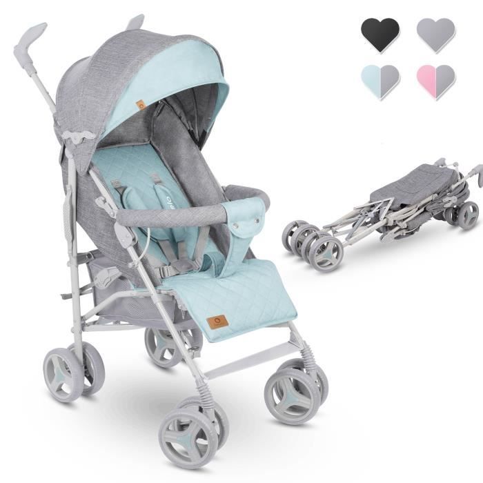 LIONELO Poussette canne bébé Irma légère pliable avec accessoires - Vert