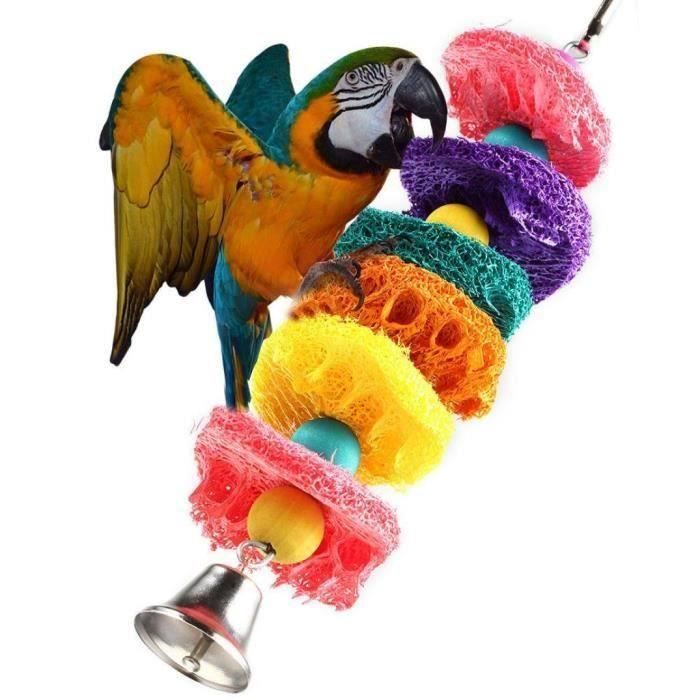 XY Oiseaux Jouet Perroquet Grasp Chew Loofah Éponge Perroquet Bird Toy Cage Cockatoo Conure - XYSWM824A5289