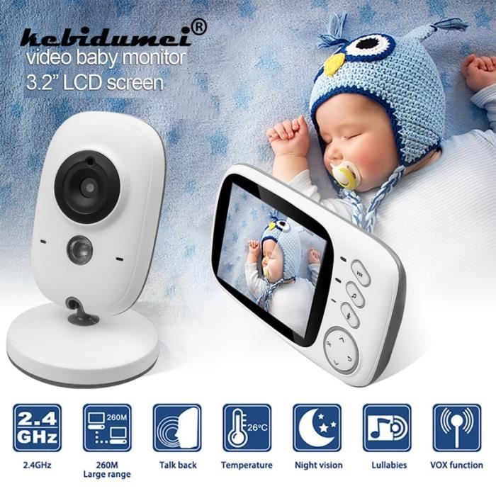 BABY PHONE - ECOUTE BEBE,Moniteur vidéo couleur sans fil 2.4Ghz Haute résolution 3.2 pouces, caméra de sécurité nounou - Type EU