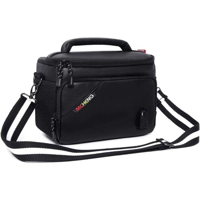Housse pour Appareil Photo Reflex Numérique Sac à bandoulière pour caméra Compact Canon/Nikon/Sony/Panasonic- Sacoche d'Appareil Pho