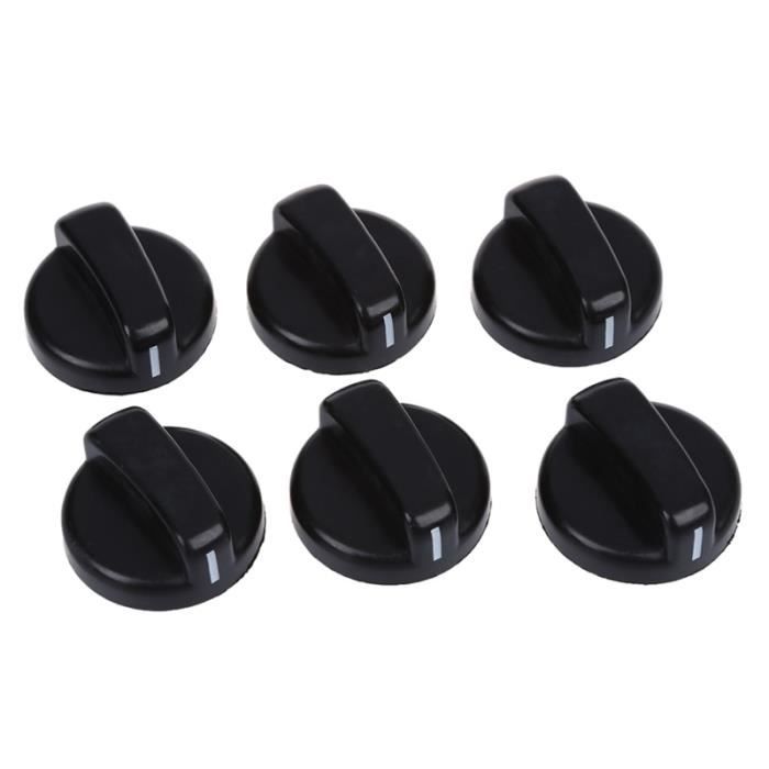 Ustensiles de cuisine,6 pièces cuisine en plastique noir cuisinière à gaz cuisinière boutons de commande - Type Black #A