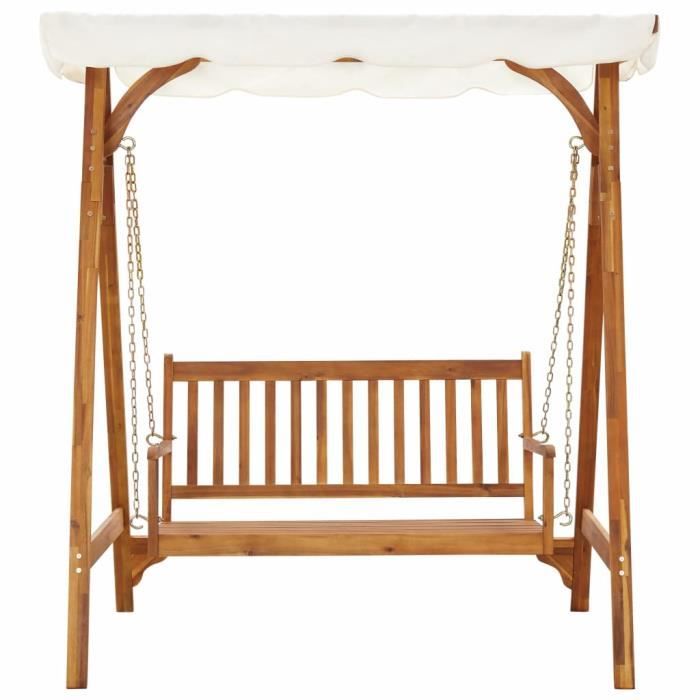 Le meilleur* -668943- Balancelle de jardin - Balancelle d'extérieur avec auvent Bois d'acacia solide Balancelle confort