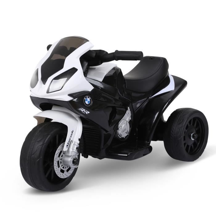 BMW S1000 RR moto électrique pour enfants 3 roues 6 V 2,5 Km/h effets lumineux et sonores noir 66x37x44cm Noir