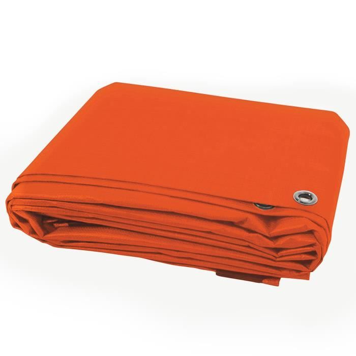 Bache de Protection - Orange 10x12 m - Bache Imperméable avec œillet - Densité 140g Résistante Eau & UV