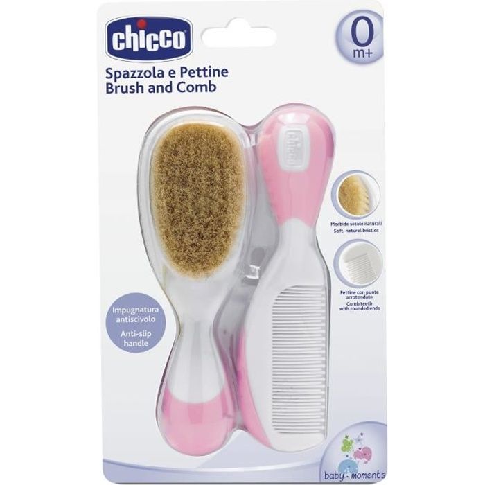 Chicco Brosse et Peigne Rose 2 pièces