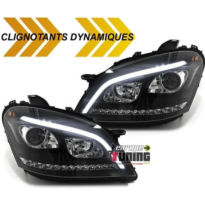 PHARES NOIRS FEUX CLIGNOTANTS LED DYNAMIQUES MERCEDES ML W164 2005-2008 PH1 (05352)