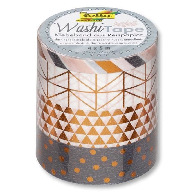 Masking Tape 4 rouleaux formes géométriques CUIVRE