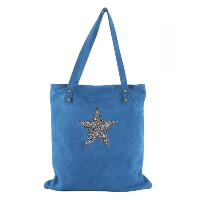 Sac Femme Porté Epaule (Bleu Jean - TU)