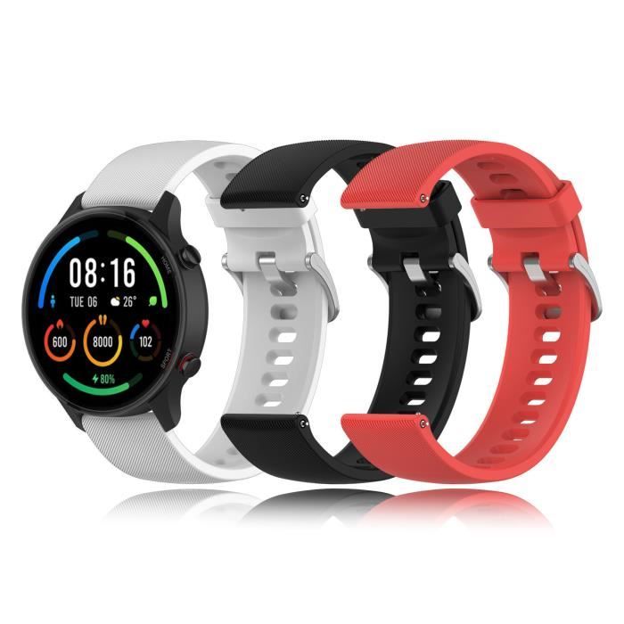 Bracelet pour Xiaomi Mi Watch/ Watch S1 /Watch S1 Active, Bracelets Replacement en Silicone Sport Bande Respirant Réglable, Lot de 3