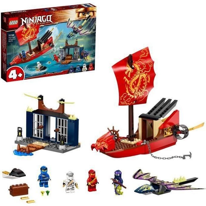 SHOT CASE - LEGO 71749 NINJAGO L'ultime QG des ninjas et Figurine Dragon, Jouet Bateau pour Enfants de 4 ans et plus