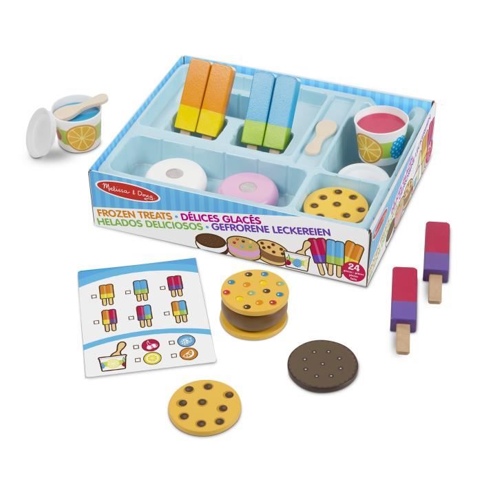 Melissa & Doug ensemble de jeu de crème glacée en bois 24 pièces