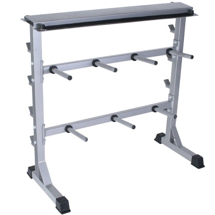 Physionics® Support pour Haltères - Charge Max. 300 kg, 98x95x48cm - Rack de Rangement pour Disques de Poids et Barres d’Haltères