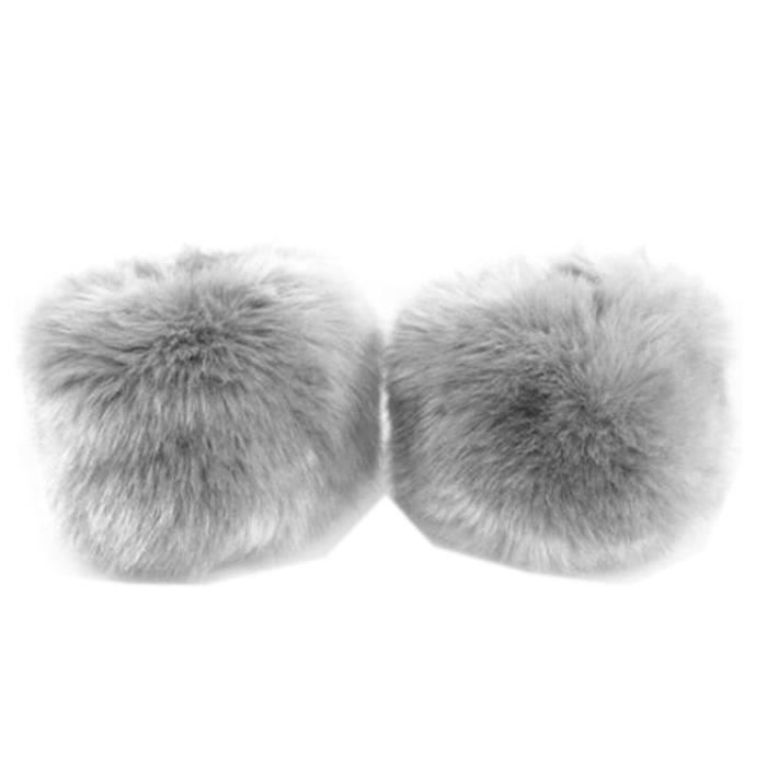 Paire de Manchette au Poignet Chaude Poils Fourrures de Lapin Faux