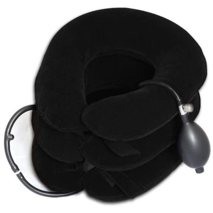 Appareil De Traction Cervicale Pour Douleurs À La Tête, Cou Et Aux Épaules - Taille Ajustable - Noir