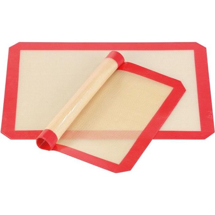 2 tapis de cuisson antiadhésifs en silicone sans BPA