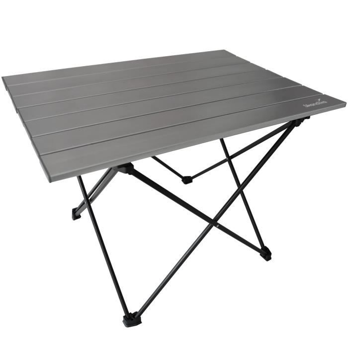 Petite Table de Camping Pliable Alumininium- Skandika Ruka - Stable robuste - Sac de Transport (Taille M)