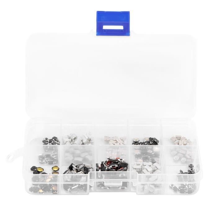 TACTILE BOUTON PUSH BOUTON SUR LE MICRO TACTS Moment Moment Assortiment Kit avec boîte en plastique 250pcs